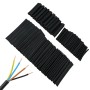 Kit de tubos termorretráctiles, surtido de fundas de cable, impermeable y resistente a la humedad, fácil de usar, negro, 127