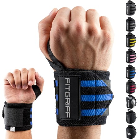 Fitgriff® Muñequeras Gym Hombre y Mujer - Accesorios para Gimnasio, Musculacion, Fitness - Wrist Wraps
