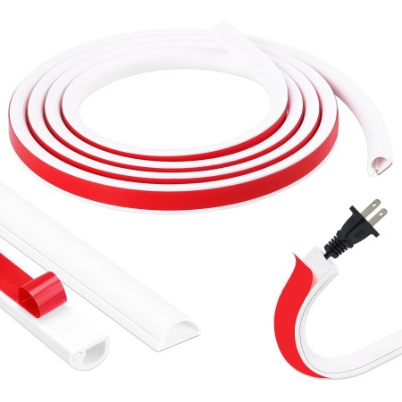 Canal de Cable Flexible, Canaleta Cables Pared Adhesivo, Canaleta de Cables 2 Metros, Tapa Cables Pared Flexible para Oficinas