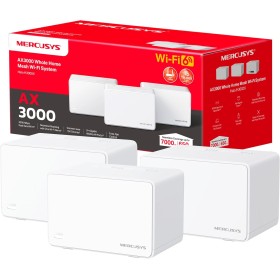 Mercusys Halo H3000X(3-Pack) - Router Mesh WiFi 6 AX3000, Doble Banda 2 4Ghz/5Ghz, 3X Puertos Gigabit, Cobertura hasta 650m²,