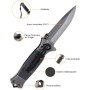 Rolgno Navaja Tactica con Rompecristales y Clip de Bolsillo Cuchillo Plegable Inoxidable Afilado 3Cr13 EDC Cuchillo