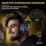 Tatybo Cascos Gaming para Ps4/Ps5/PC/Switch, Auriculares Gaming con Doble Diadema Adaptable, 3D Estéreo Sonido, Cascos con Cable