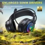 Tatybo Cascos Gaming para Ps4/Ps5/PC/Switch, Auriculares Gaming con Doble Diadema Adaptable, 3D Estéreo Sonido, Cascos con Cable