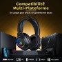 Tatybo Cascos Gaming para Ps4/Ps5/PC/Switch, Auriculares Gaming con Doble Diadema Adaptable, 3D Estéreo Sonido, Cascos con Cable