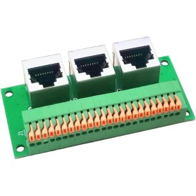 Asyduey Placa de Conexión Hembra RJ45, Terminal de Resorte Rápido Sin Soldadura RJ45 A 8, Conector Hembra RJ45 de Vías con Placa