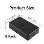 8 cajas de conexiones impermeables para proyectos electrónicos, caja electrónica de plástico, 100 x 60 x 25 mm (negro)