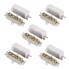 5 abrazaderas de latón para conductores, carcasa de ABS, bloque de terminales de alambre de choque, 1000 V, 100 A, adecuado para