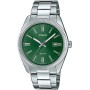 Casio Reloj Cuarzo Unisex 39.00mm con dial Analógico Verde y Correa de Pulsera de Metal Plata MTP-1302PD-3AVEF