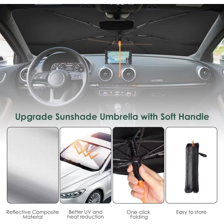 Oziral Parasol para Parabrisas Delantero de Coche Protector UV para Coche Parabrisas Delantero Plegable, Protector Solar