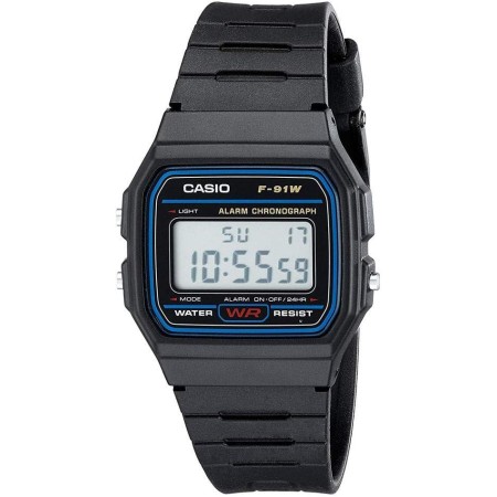 Casio Reloj Digital para Hombres de Cuarzo con Correa en Resina F-91W-1