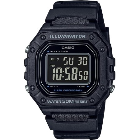 Casio Serie W218H | Reloj digital para hombre | 50M WR | Cronómetro de 1/100 segundos | Cronógrafo 100 SEC | Retroiluminación