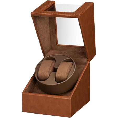 LINGFANSTORE Caja giratoria automática para Relojes de Lujo, Carcasa de Reloj con Motor silencioso Mabuchi, Funciona con Pilas o