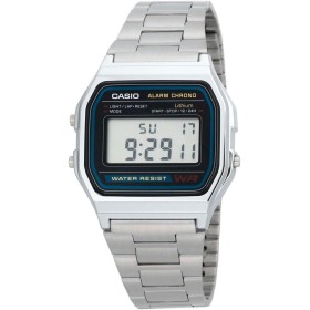 CASIO A158 - Unisexo-adultos, Reloj de Pulsera de Acero Inoxidable, Pulsera