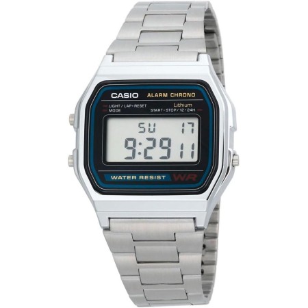 CASIO A158 - Unisexo-adultos, Reloj de Pulsera de Acero Inoxidable, Pulsera
