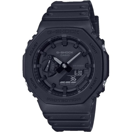 Casio Reloj Cuarzo Hombre 45.40mm con dial Análogico-Digital Negro y Correa de Plastic/Resin Strap Negro GA-2100-1A1ER