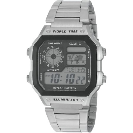 Casio AE-1200WHD-1A - Reloj Digital de Cuarzo para Hombre, Correa de Acero Inoxidable Color Metalizado