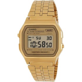 Casio Reloj Cuarzo Unisex 37.00mm con dial Digital Oro y Correa de Pulsera de Metal Oro A158WETG-9AEF