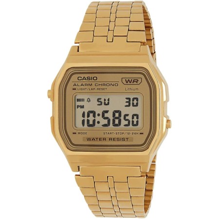 Casio Reloj Cuarzo Unisex 37.00mm con dial Digital Oro y Correa de Pulsera de Metal Oro A158WETG-9AEF