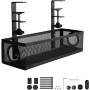 Under Desk Cable Management Bandeja, organizador de cables sin taladro, con abrazadera, organizador de cables para bajo la mesa