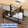 Under Desk Cable Management Bandeja, organizador de cables sin taladro, con abrazadera, organizador de cables para bajo la mesa