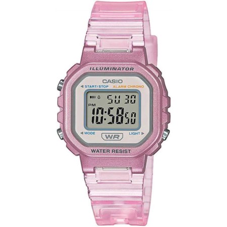 Casio Reloj Cuarzo Unisex 30.00mm con dial Digital Clear y Correa de Plastic/Resin Bracelet Rosa LA-20WHS-4AEF