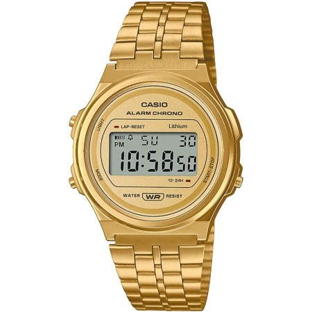Casio Collection Vintage Unisex Digital Watch with Stainless Steel Strap