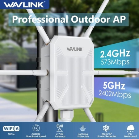 WAVLINK WiFi6 de alta potencia punto de acceso al aire libre de largo 