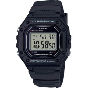 Casio W-218H-1AVCF Reloj clásico de cuarzo negro con pantalla digital para hombre