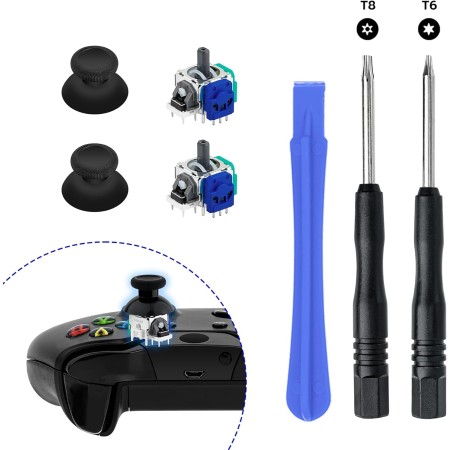 Mcbazel Hall Effect Analog Joystick Kit de Reparación de Repuesto para Mando Xbox Series X&S/One/One X/One S, con Thumbsticks de