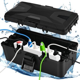 Cieex Caja de cables resistente al agua, IP54, caja eléctrica resistente al agua para exteriores, caja de cables negra para