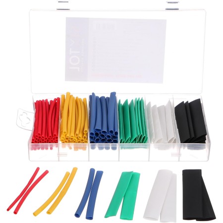 SIXTOL Mechanic Tube Set 128 | Juego de Tubos termorretráctiles, 128 Piezas, protección de Cables, Aislamiento, 2,5 hasta 13 mm,