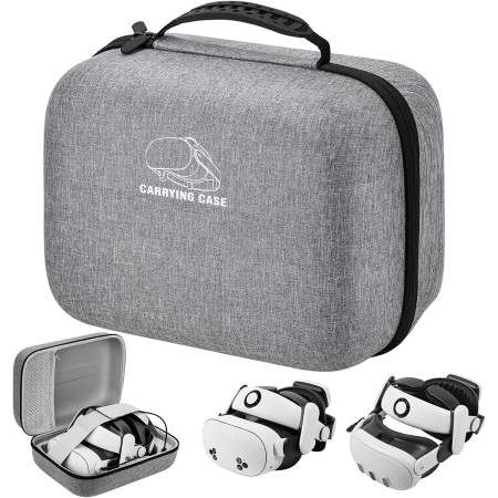 Jubor Funda de Gran Transporte Compatible con Quest 3S/3/2/Pico 4, Estuche Protectora Rígida Compatible con Kiwi Design/BOBOVR