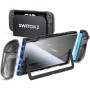 ivoler Funda Protectora acoplable para Nintendo Switch 2,TPU asa Funda,PC Funda,Textura de Diamante,Antigolpes,Arañazos,Negro