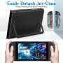 ivoler Funda Protectora acoplable para Nintendo Switch 2,TPU asa Funda,PC Funda,Textura de Diamante,Antigolpes,Arañazos,Negro