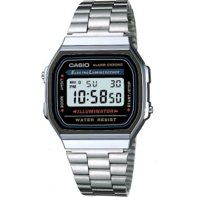 Casio Reloj Cuarzo Unisex 35.00mm con dial Digital LCD y Correa de Pulsera de Metal Plata A168WA-1YES