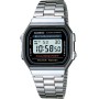 Casio Reloj Cuarzo Unisex 35.00mm con dial Digital LCD y Correa de Pulsera de Metal Plata A168WA-1YES