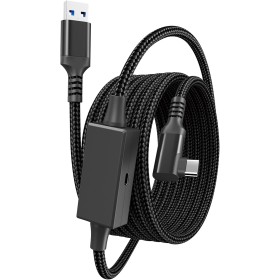 Momowin VR Cable de Carga, Compatible con Meta Quest 3/Quest 3S/2/1/Pico 4/3/Oculus Quest 2/PC Steam VR Hi-Speed 2.5 Gbps, USB