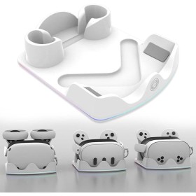 Base de carga para gafas de auriculares Meta Quest 3S VR, soporte de almacenamiento de mango compatible con asas de controlador
