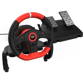 Vieta Pro Speedy, Volante y Pedales para Gaming, Compatible con PC, PS3, PS4, Xbox y Switch, Force Feedback, 180° de Giro,