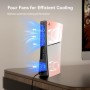 KIWIHOME Ventilador de Refrigeración para PS5 Slim, Ajuste de Velocidad Auto, Accesorios de Refrigeración Silenciosos con LED y