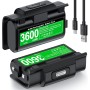 HELLCOOL Play y Kit de Carga USB Bateria para Mando Xbox One/Xbox Series, 2X3600mWh Bateria Compatible con la Mando Xbox One