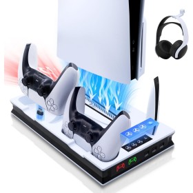 Tolesum Soporte de Refrigeración para PS5 / PS5 Slim / PS5 Pro, Soporte para PS5 Vertical Ventiladores de Refrigeración y
