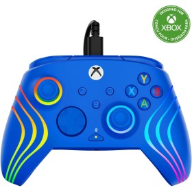 Turtle Beach Afterglow Wave Mando Azul con Cable RGB - con Licencia para Xbox Series XS, Xbox One y Windows - Botones