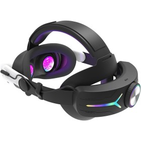 Gdfnmogo Diadema META de 3 baterías con batería de 12000 mAh, carga rápida, retroiluminación LED, comodidad ajustable para un