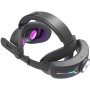 Gdfnmogo Diadema META de 3 baterías con batería de 12000 mAh, carga rápida, retroiluminación LED, comodidad ajustable para un