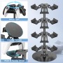 Soporte Mando y Cascos, 3 Niveles Soporte Auriculares para Mesa, 9 de Gran Capacidad para Organizador Mandos, Controller Holder