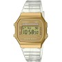Casio Reloj Cuarzo Unisex 36.00mm con dial Digital Oro y Correa de Plastic/Resin Bracelet Transparente A168XESG-9AEF