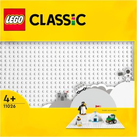 LEGO Classic White Base 32x32 Cleats, Building and Expansion Board Plate, Construction Toy for Boys and Girls 1 Year Old and Up