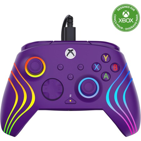 Turtle Beach Afterglow Wave Mando Blanco con Cable RGB - con Licencia para Xbox Series XS, Xbox One y Windows - Botones
