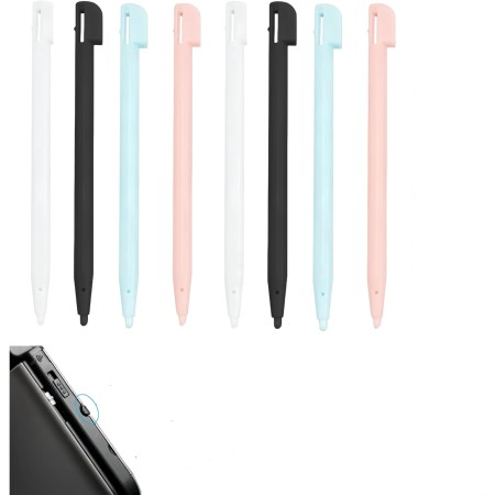 Lápiz DS,8 lápices táctiles para NDS, 3DS Lite, DSL, NDSL, accesorios de juego precisos y duraderos en 4 colores (negro, blanco,